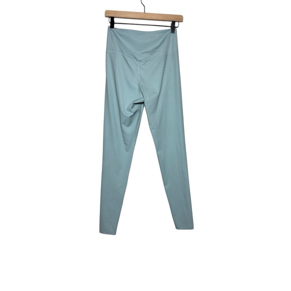 Girlfriend Collective Comfortable Stretchy RIB High Rise Legging In Blue Medium - Picture 2 of 4